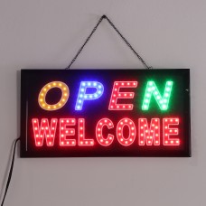 LED OPEN WELCOME Sign Board Cafe Bar Advertising Light Shop Hotel Hang Bar Decor
