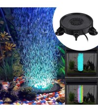 LED RGB Multi  Color Submersible Fish Tank Air Stone Disk Aquarium Bubble Lamp