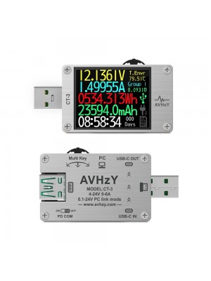 CT3 USB 3 1 Power Meter Tester Digital Multimeter Current Tester Voltage Detector Lua Interpreter Integrated DC 26V 6A AVHzY Voltmeter Ammeter