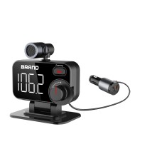 12  24V Car bluetooth FM Transmitter MP3 Player USB Charger QC 3 0 Hands  Free 180 Rotatable HD Microphone LED Display Voltage Detects