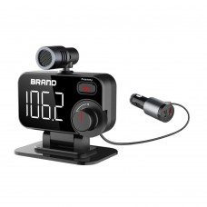 12  24V Car bluetooth FM Transmitter MP3 Player USB Charger QC 3 0 Hands  Free 180 Rotatable HD Microphone LED Display Voltage Detects