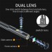Teslong Dual Lens Endoscope Inspection Camera With 5″ Large IPS Screen 5mm Ultra  Slim Dual Lens   6 LED Lights   32G Memory Card Waterproof Borescope Camera with Flashlight