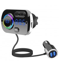 GEELONG BC49BQ bluetooth 5 0 FM Transmitters QC3 0 USB Car Charger MP3 Player Hands  free SIRI GOOGLE Voice Assistant RGB Atmosphere Lights