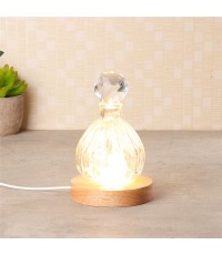 3D Round Crystal Glass Laser LED Battery Electric Light Up Display Stand Base