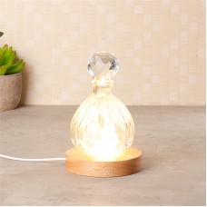 3D Round Crystal Glass Laser LED Battery Electric Light Up Display Stand Base