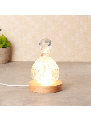 3D Round Crystal Glass Laser LED Battery Electric Light Up Display Stand Base