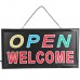 LED OPEN WELCOME Sign Board Cafe Bar Advertising Light Shop Hotel Hang Bar Decor