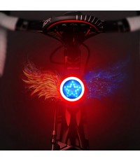 USB Charging Red Blue Color Riding Light Rear Lamp Safety Warning Light  Pentagram Style