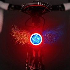 USB Charging Red Blue Color Riding Light Rear Lamp Safety Warning Light Pentagram Style