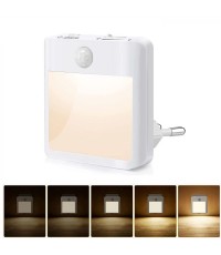 NL2101 Motion Sensor LED Night Light AC Plug Dimming Sleep Lights  Warm and White US Plug