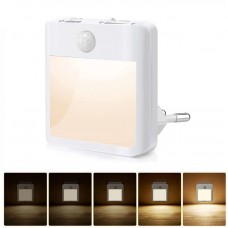 NL2101 Motion Sensor LED Night Light AC Plug Dimming Sleep Lights  Warm and White US Plug