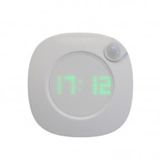 JMD  03 Human Body Infrared Sensor LED Night Light Wall Clock for Bathroom  Dry Battery Model