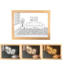 Three  Color Lighting Bedroom Bedside LED Luminous Decorative Painting  Small  Window