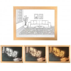 Three  Color Lighting Bedroom Bedside LED Luminous Decorative Painting  Small  Window