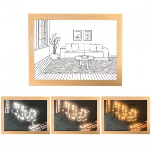 Three Color Lighting Bedroom Bedside LED Luminous Decorative Painting Small Window Three Color Lighting Bedroom Bedside LED Luminous Decorative Painting Small Window