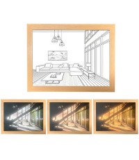 Three  Color Lighting Bedroom Bedside LED Luminous Decorative Painting  Small  Sunny Day