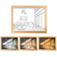 Three  Color Lighting Bedroom Bedside LED Luminous Decorative Painting  Small  Sunny Day
