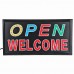 LED OPEN WELCOME Sign Board Cafe Bar Advertising Light Shop Hotel Hang Bar Decor